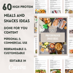 High Protein Snack Ideas Ebook, PLR Resell Rights, Health Coach, Lead Magnet, Nutrition Coach, Done For You, Wellness Coach, Protein Snacks
