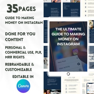MRR Done For You Ebook, Guide to Making Money on Instagram, Digital Business, Online Business, Ebook Template with Master Resell Rights