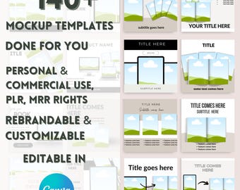 Etsy Listing Mockup Bundle, Digital Marketing, iPad Mockup Canva, Digital Product Mockup eBook Mockup Template Phone Mockup Canva PLR Resale