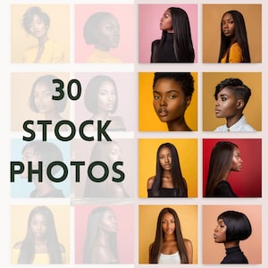 Stock Images, African American Model, Beauty Stock Photos, Haircut Stock Photos, PLR, RR Rights, Melanin Model, Black Woman Stock Photos