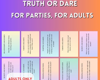 Truth or Dare Game, Spicy Adult Party, Printable Board Game, Fun Drinking Games, Games Printables, Party Games, Date Night Game