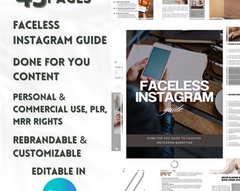 Faceless Instagram Marketing Guide,Master Resell Rights,Instagram Marketing Strategies Guide,Instagram For Business Owners,Digital Marketing