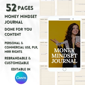 Money Mindset Journal, Master Resell Rights, Private Label Rights PLR, Digital Products, Financial Freedom, Done for You to Sell, Handbook