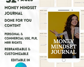 Money Mindset Journal, Master Resell Rights, Private Label Rights PLR, Produtos Digitais, Liberdade Financeira, Feito para Você Vender, Manual