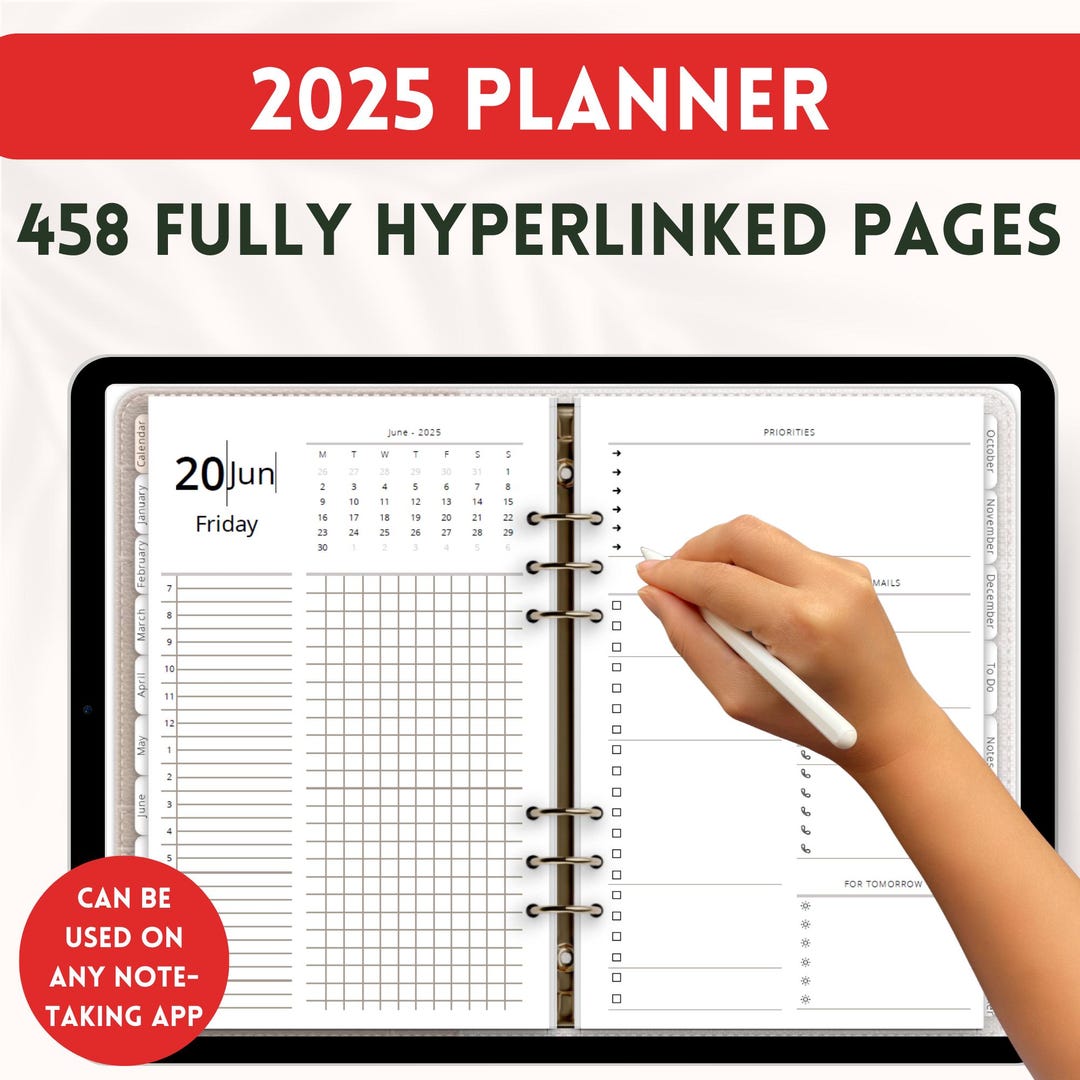 2025 Digital Planner, Goodnotes Planner, iPad Planner, Notability ...
