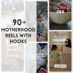 Motherhood Reels with Captions, Mom Life Videos with Hooks, Done For You Hooks, Digital Video Bundle, Master Resell Rights, Canva Template