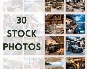 Luxury Lifestyle Stock Photos, Upscale Social Media Images, Digital Marketing, PLR, RR Rights, Aesthetic Instagram Post Social Media