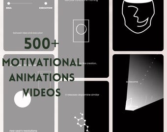 Motivational Animations Videos, Minimalist Visuals Video Bundle, Conceptual Motivational Videos, TikTok, YouTube Shorts, Instagram Reels