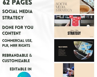 Done for You Social Media Strategy, Client Strategy for Social Media Manager, Social Media Proposal,  Canva Template, Marketing Template