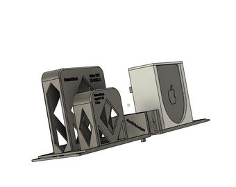 Mac mini M4 マウント + Nokia XS 010X R または XS 010G Q OnT マウント + Apple TV 4K 第 3 世代マウント – 2U ラックマウント (19 インチ)