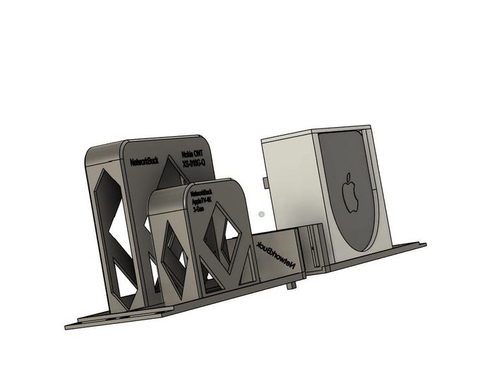 Mac mini M4 Mount + Nokia XS 010X R or XS 010G Q OnT Mount + Apple TV 4K 3rd Gen Mount – 2U Rack Mount (19-Inch)