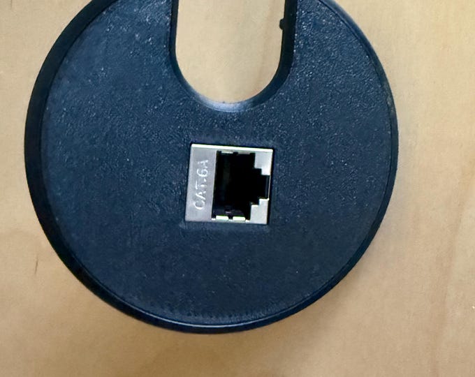 Desk Grommet with Integrated Keystone RJ45 Jack