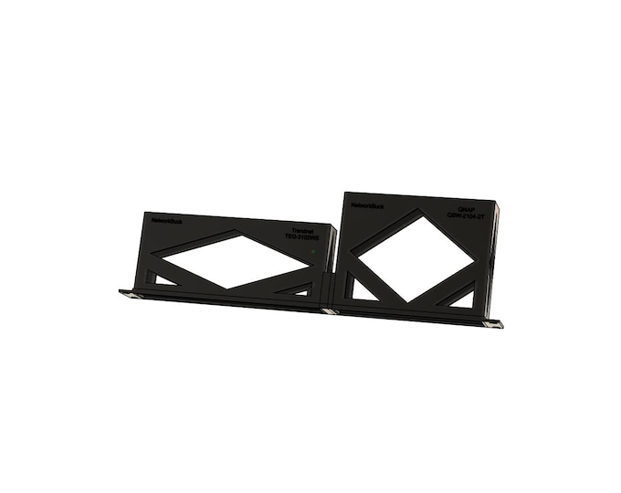 QNAP QSW-2104-2T + TRENDnet TEG-3102WS – 1U Rack Mount (19-Inch)