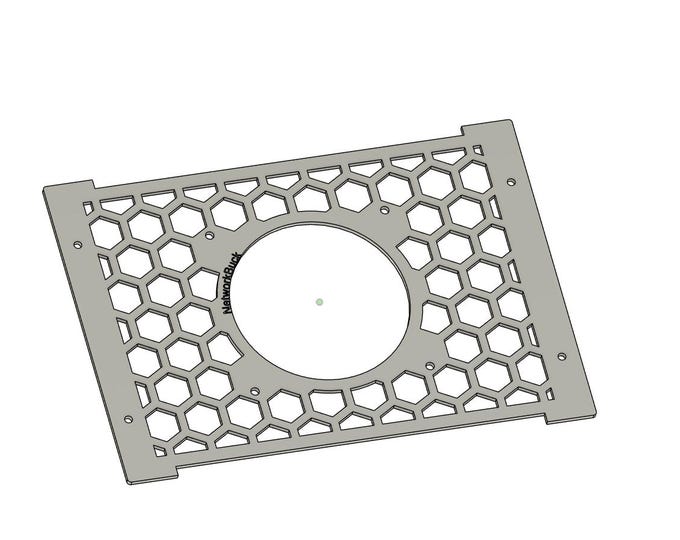 GeeekPi or DeskPI 10-Inch Server Rack – Top Fan Mount (120mm Fan Ready, Brass Inserts)