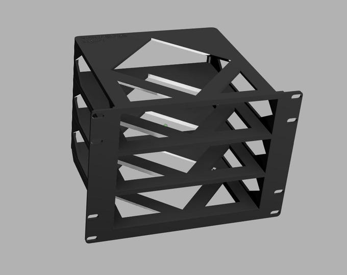 Minisforum MS-01 / MS-A2 (×3) — Compact Rack Mount | Triple Workstation Holder