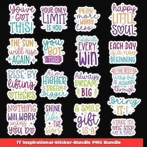 Inspirational quotes digital stickers (pre-cropped), motivational quotes digital stickers for goodnotes, Motivational  quotes stickers