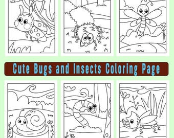 Insect & Bug Coloring Pages: 70 Page Kids Activity Book (PDF Download)