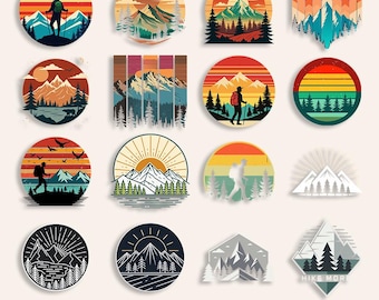 Mountains SVG bundle, Travel Svg for Mountain Lovers, Mountain Clip Art, Mountain  Sunset svg, mountains cut files, Retro Vintage Sunset