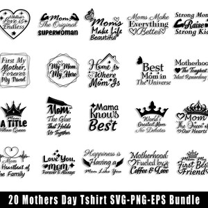 Pacote SVG de Citações para o Dia das Mães: Designs de Agradecimento às Mães (Download Digital)