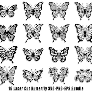 Papillon SVG, SVG ! Modèle de papier découpé papillons, papillon découpé au laser, fichier découpé papillon, papier découpé, pour Silhouette, Cricut