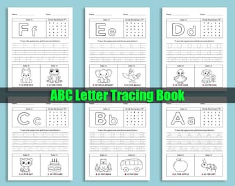 ABC Letter Tracing Worksheet: Alphabet with Animals (Digital Download)