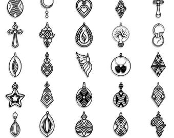 Paquete SVG de aretes afroamericanos: Plantilla cortada a láser (descarga digital)
