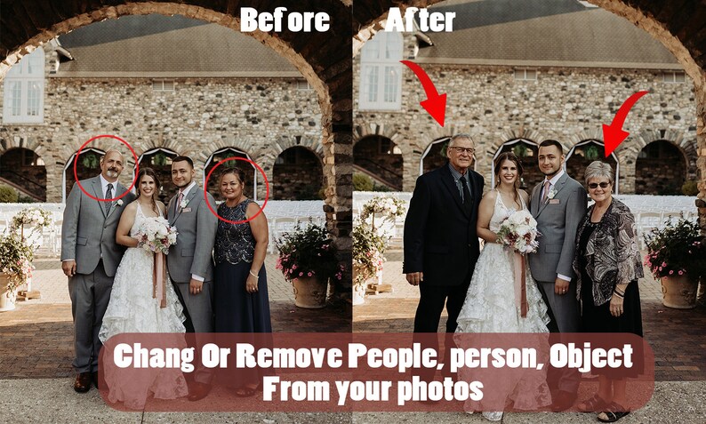 Professional Photo Editing: Add/Remove People & Objects Wedding Image editing Photoshop services and Restoration image 2