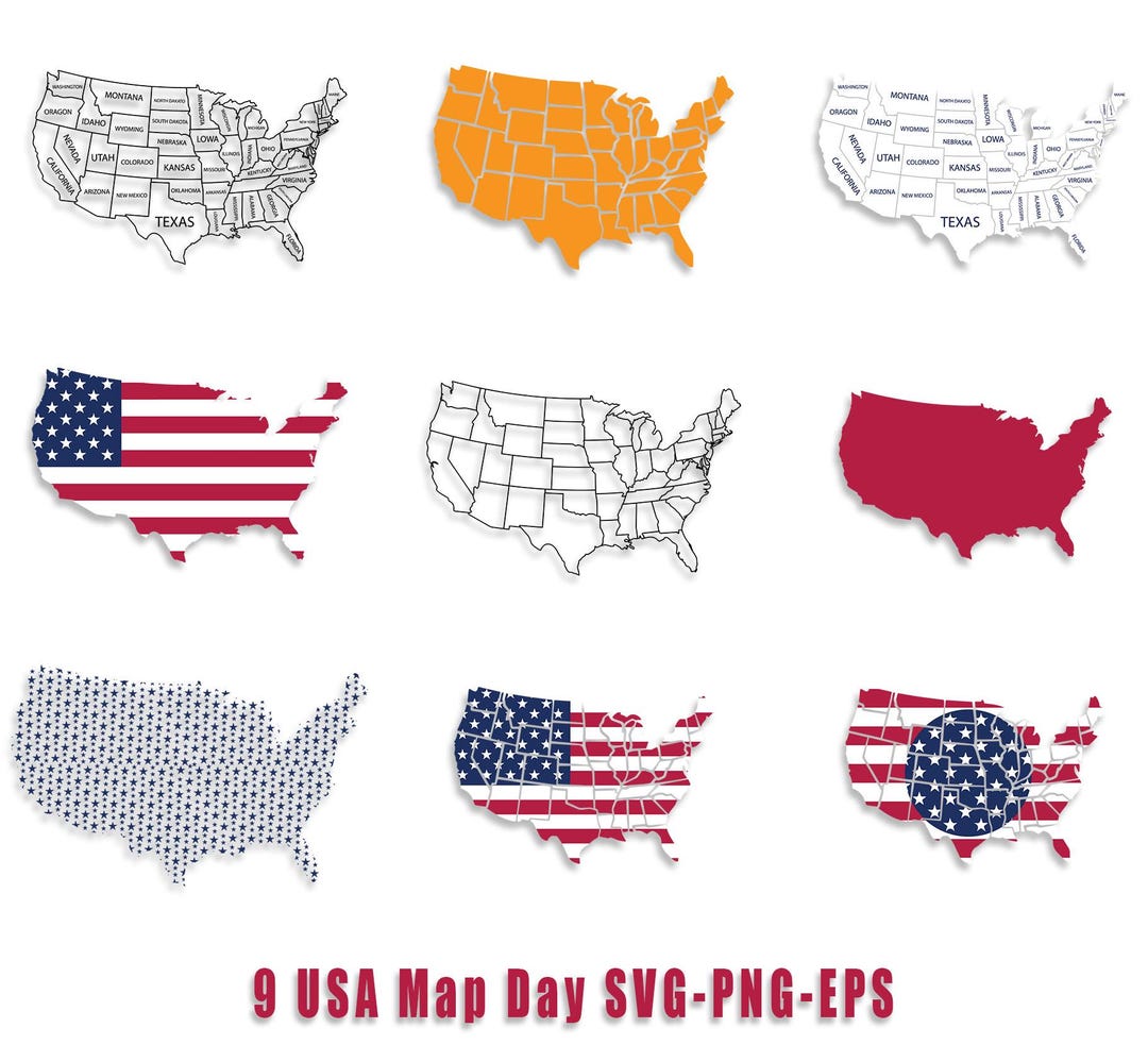 USA Map & Flag SVG: Patriotic Vector Cut Files (digital Download) - Etsy