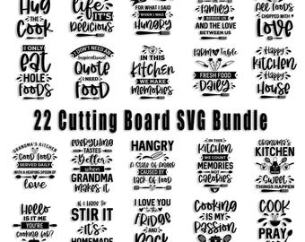 Funny Cutting Board Quotes SVG Bundle: Kitchen & Baking Designs (Digital Download)