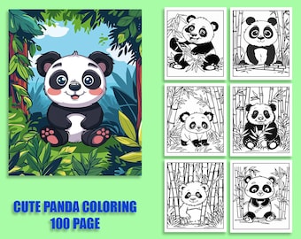 100 Panda Coloring Pages: Kids & Adults Activity (PDF)
