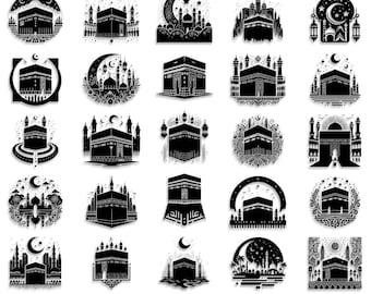 Islamic Mandala Mosque Vector Art: SVG, EPS, PNG (Digital Download)