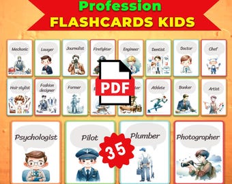 Profession Flash Cards: Montessori Nomenclature Cards (PDF Printable)