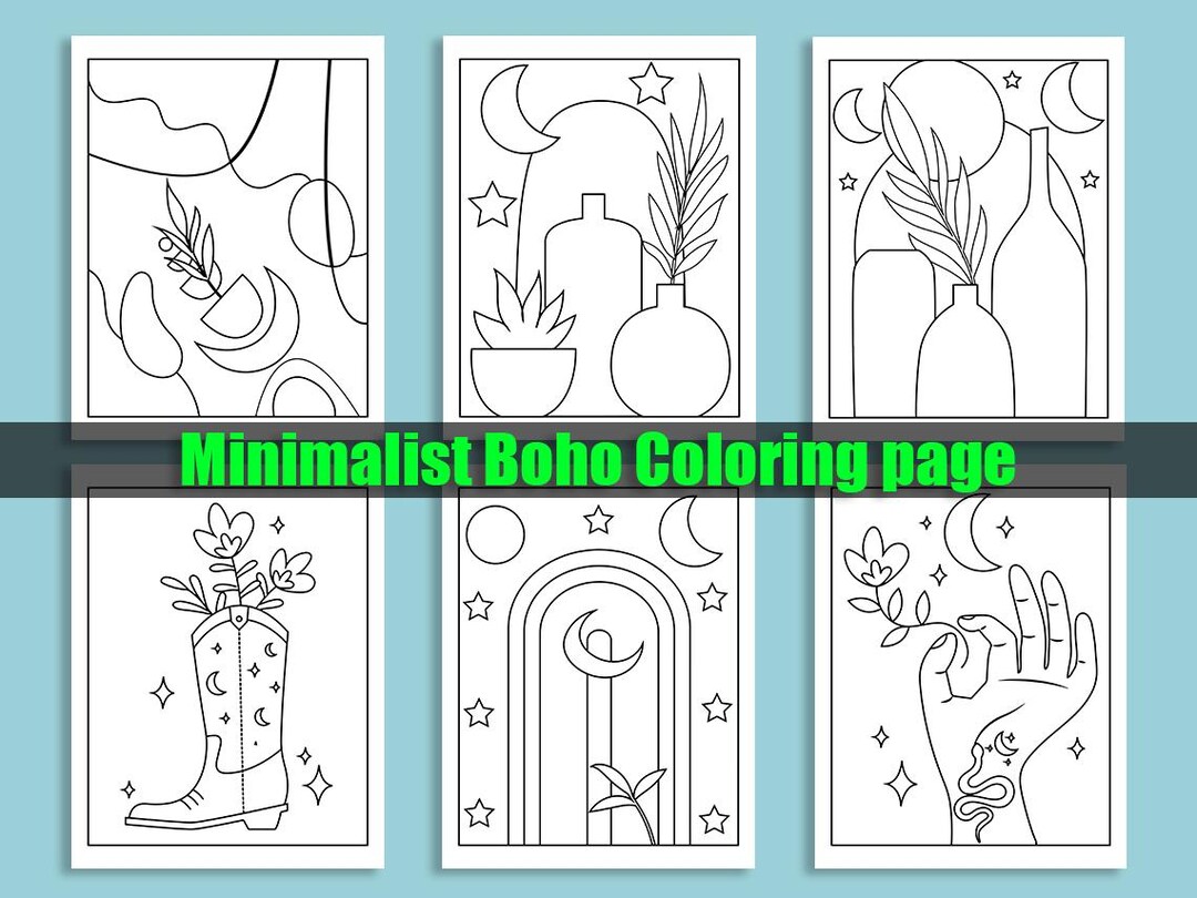Minimalist Coloring Pages, Minimalist Boho Coloring Pages, Minimalist