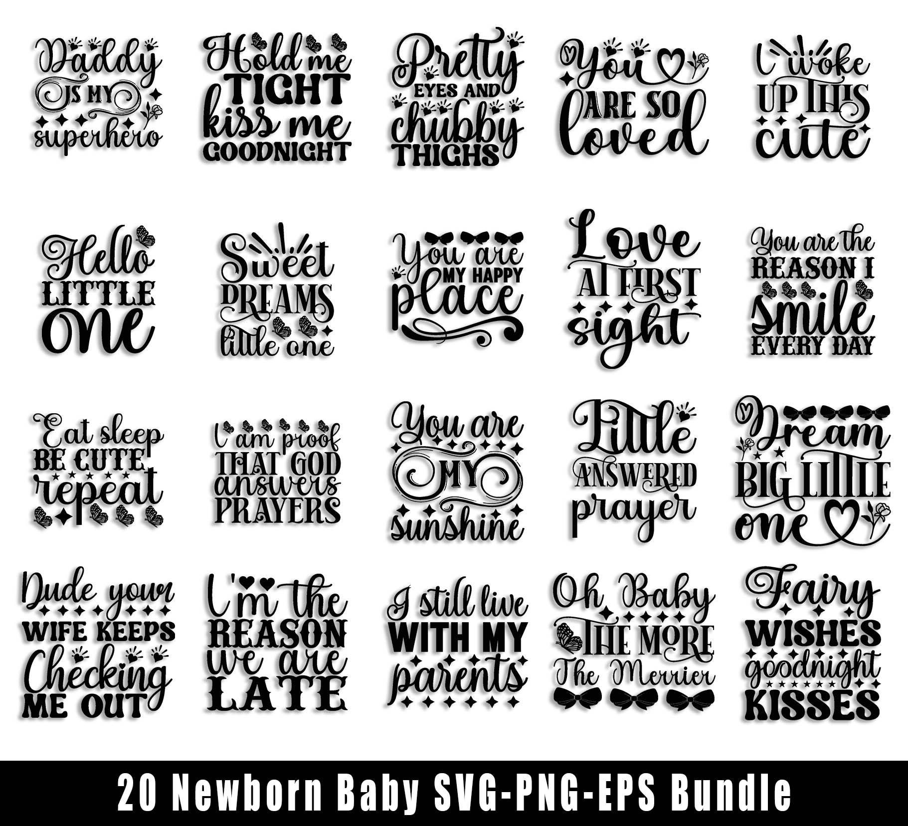 Newborn Baby Quotes SVG Bundle – Funny Onesie Designs (digital Download ...