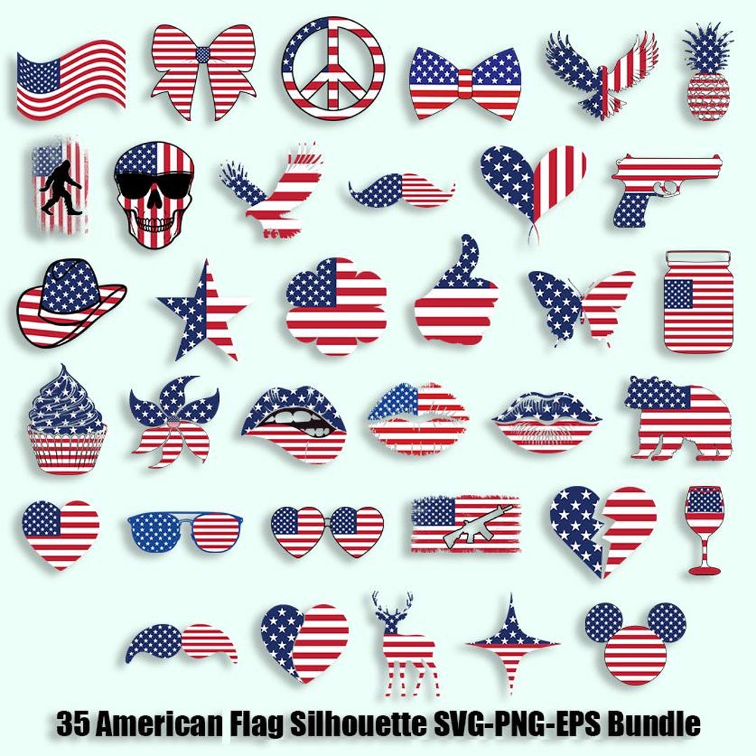 American Flag Eagle SVG Bundle: Patriotic 4th of July Designs (digital ...