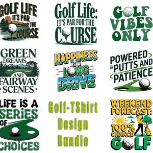 Golf SVG Design Bundle: Monogram, Ball, Player (Digital Download)