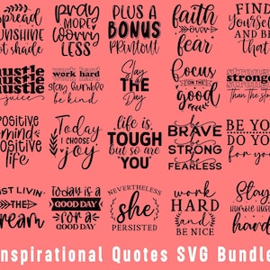 Inspirational Quotes SVG Bundle: Positive Affirmations (Digital Download)