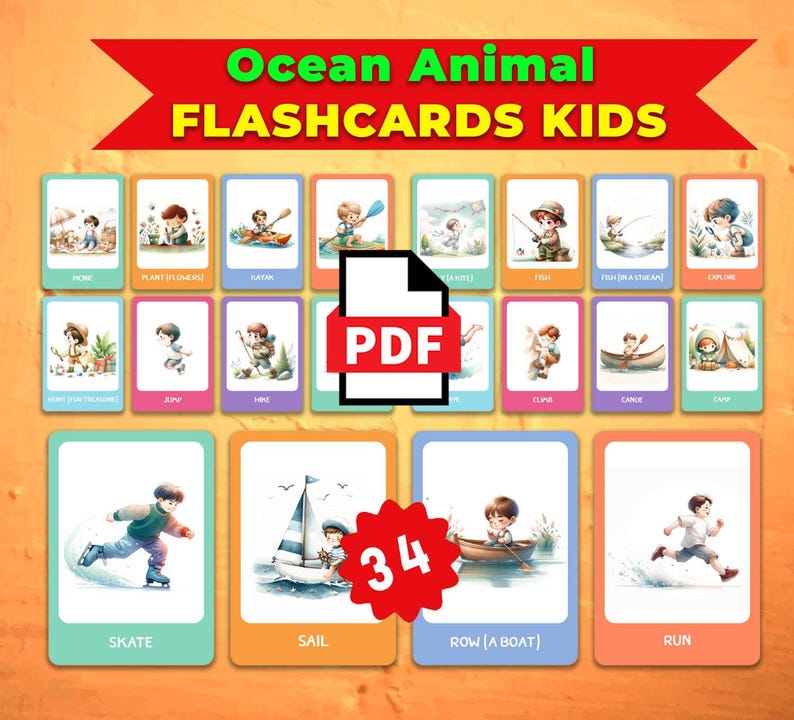 Outdoor Action Flashcards: Montessori Learning Cards (PDF Printable) - Etsy