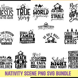 Nativity scene svg laser Nativity silhouette svg Manger Scene PNG Christmas nativity clipart Commercial Use Instant Download