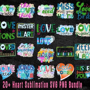 Valentine&#39;s Day heart Sublimation Bundle svg | Red heart png | Heart Svg Bundle | Heart shape svg | Love vector | Heart svg