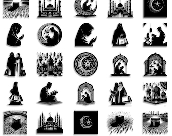 Islamic Calligraphy Laser Cut SVG: Mosque Silhouette Vector (Digital Download)