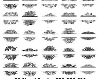 Borda Floral SVG: Molduras de Monogramas Botânicos (Download Digital)