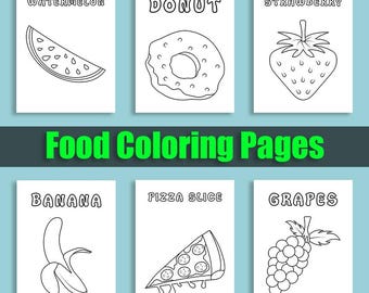 Dibujos de comida kawaii para colorear, pasteles lindos para imprimir (descarga digital)