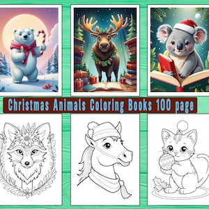 Christmas Animals Coloring Pages: 100 Page Holiday Activity (Digital Download)