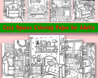 Kleurplaten Cosy Spaces: Hygge Home, Creepy Creatures (pdf-download)