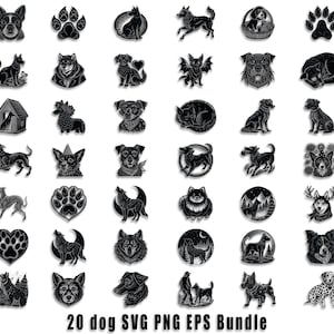 Dog SVG Bundle: 20 Peeking Dog Breeds Cut Files (Digital Download)