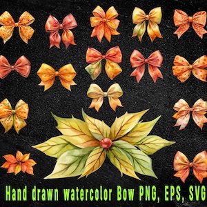 Watercolor Bow Clipart: Pastel Pink Ribbon Bows Bundle (Digital Download)
