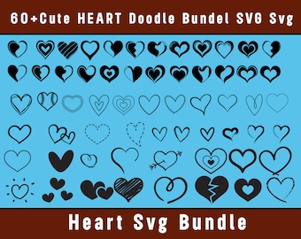 Paquete SVG de corazón doodle: imágenes prediseñadas de San Valentín dibujadas a mano (SVG y PNG)