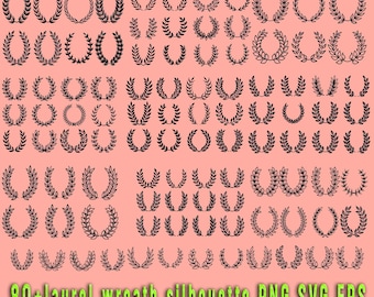 Laurel Wreath SVG Bundle: Wedding Monogram Frames (Digital Download)