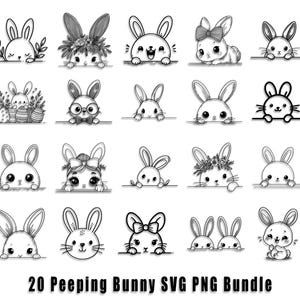 Peeking Rabbit Svg, Peeking Bunny Svg, Bunny Face Svg, Cute Bunny Svg, Easter Rabbit Svg, Peeking Animal Svg, Easter Bunny, Bunny Clipart